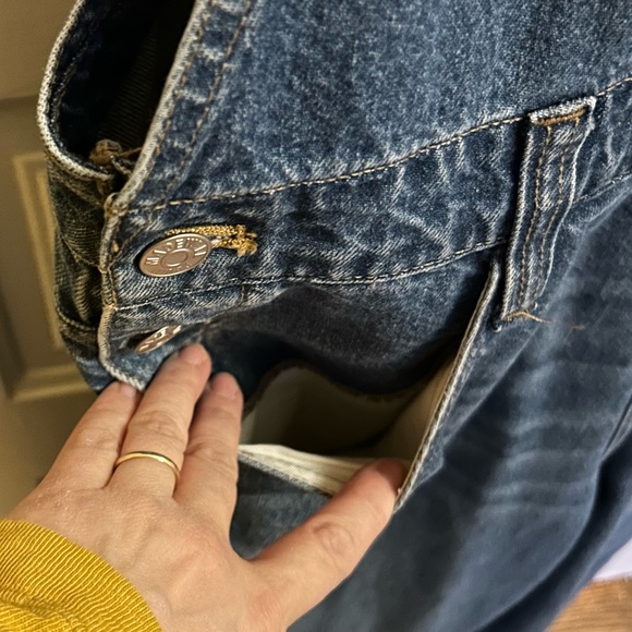 Madewell stright leg denium overalls, sz XL. In Dennett wash - Picture 6 of 16